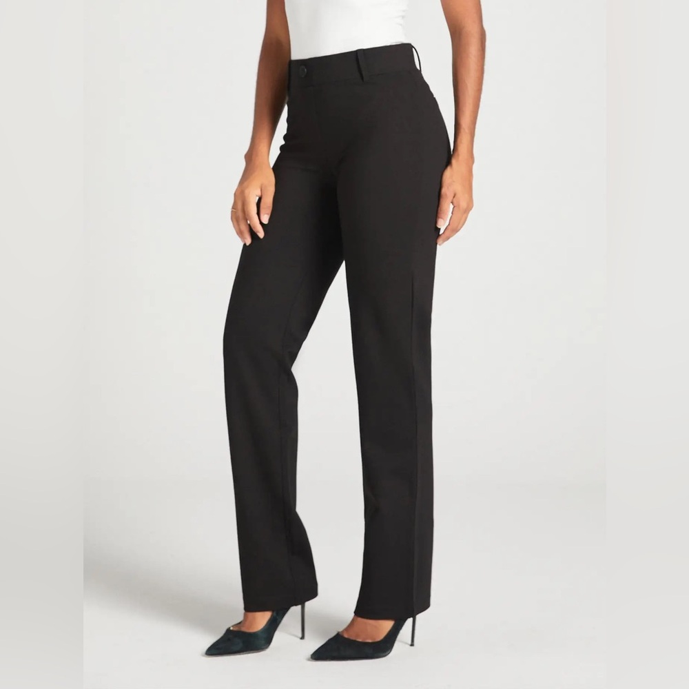 Beta Brand Classic Dress Yoga Pants Straight in Black Medium Petite